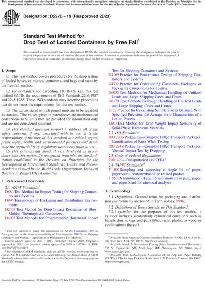 drop test standards|astm d5276 drop test pdf.